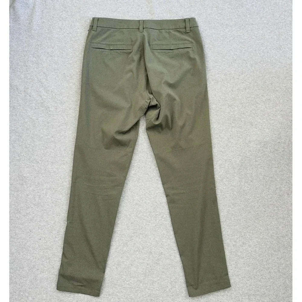 Lululemon ABC Pants Mens 32x30 Green Slim Chino Tapered Textured Travel Commute - Picture 2 of 8
